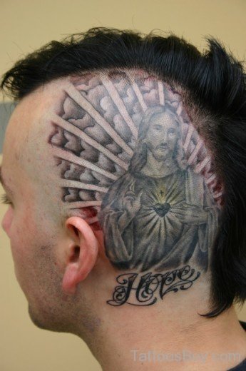 Jesus Tattoo On Head