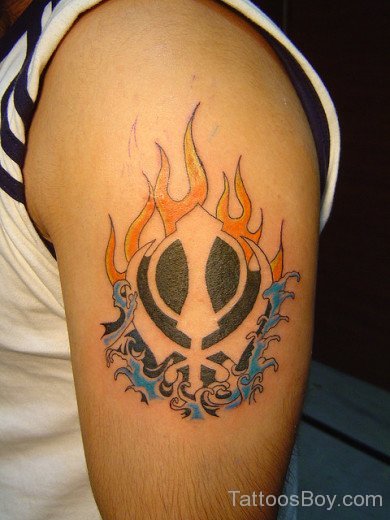 Khanda Tattoo On Shoulder