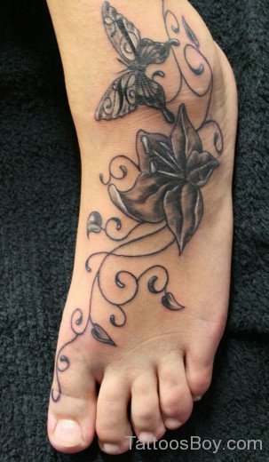 Lily Flower Tattoo On Ankle