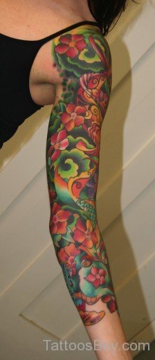 Lily Tattoo On  Full Sleeve