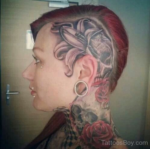 Lily Tattoo On Head