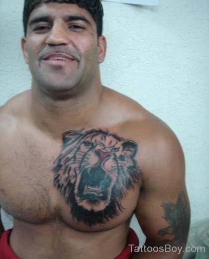 Lion Tattoo On Chest