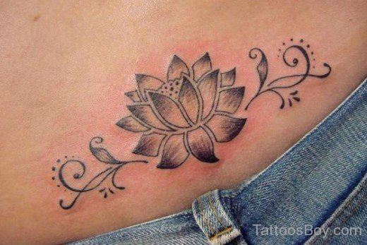 Lotus Tattoo On Waist
