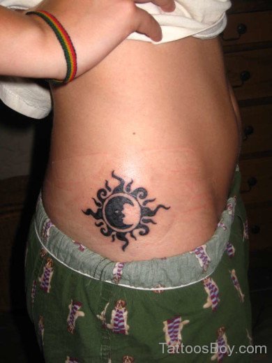 Moon Tattoo On Waist