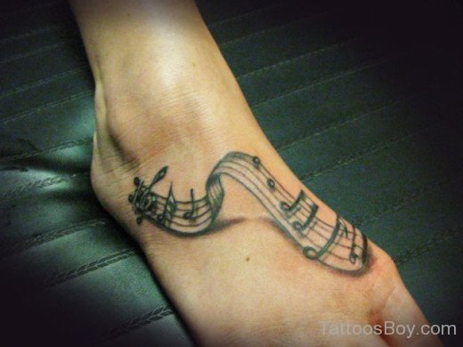 Music  Symbol  Tattoo  Design On Foot