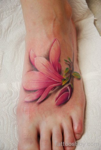 Flower Tattoo On Foot 