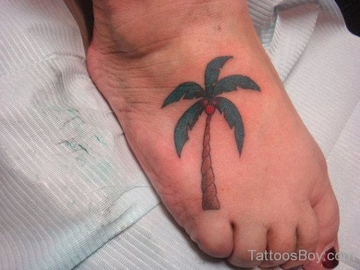 Palm Tree Tattoo Design On Foot