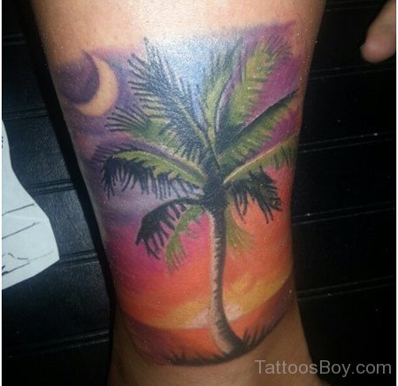 Tree Tattoo Design On Leg
