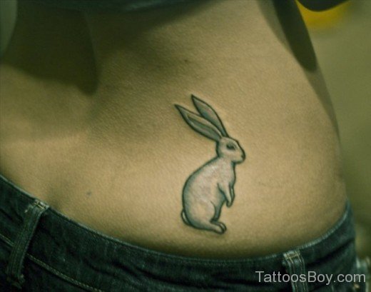 Rabbit Tattoo On Waist