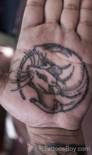 Rat Tattoo On Palm