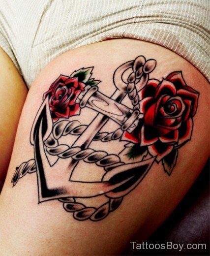 Rose And Anchor Tattoo