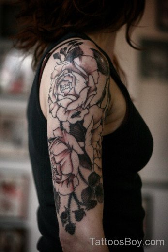 Rose Tattoo Design On Shoulder