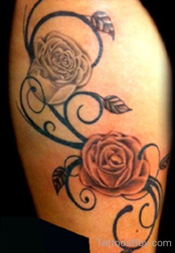 Awesome Rose Tattoo Design 