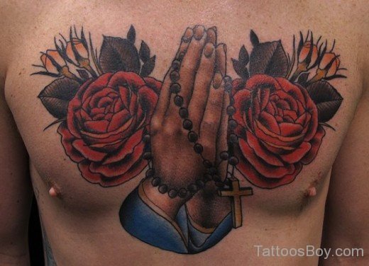 Rose Tattoo On Chest