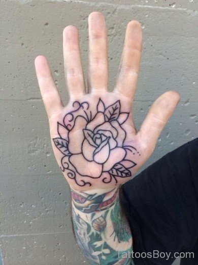 Rose Tattoo Design On Palm