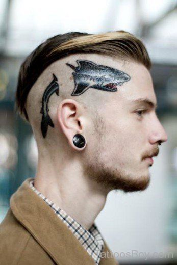 Shark Tattoo On Head
