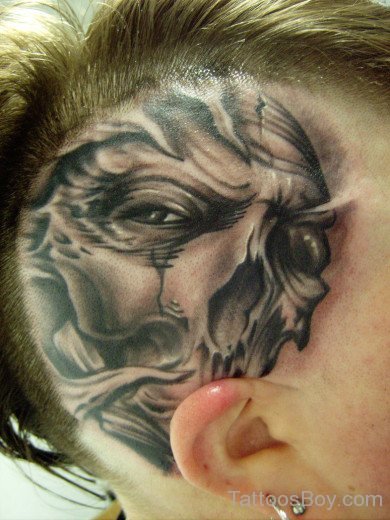 Skull Tattoo On Head
