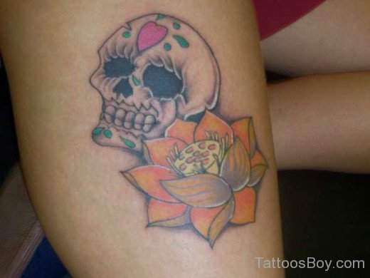 Skull Tattoo On Leg