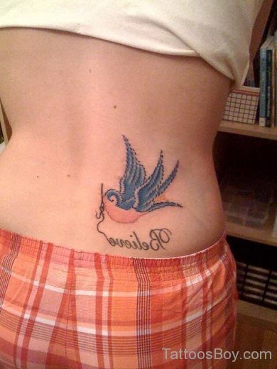 Sparrow Tattoo On Lower Back