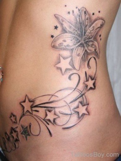 Star And Flower Tattoo