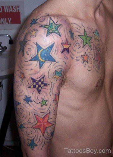 Attractive Star Tattoo Design