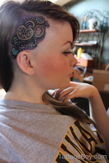 Stylish Head Tattoo