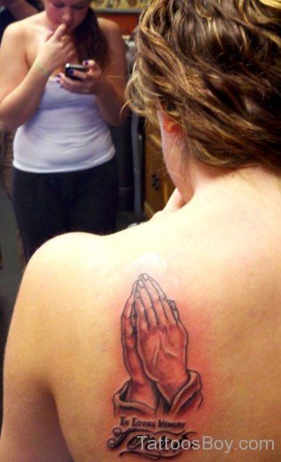 Stylish Praying Hand Tattoo