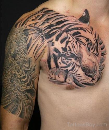 Tiger Tattoo Design On Chest