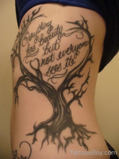 Tree Tattoo On Rib