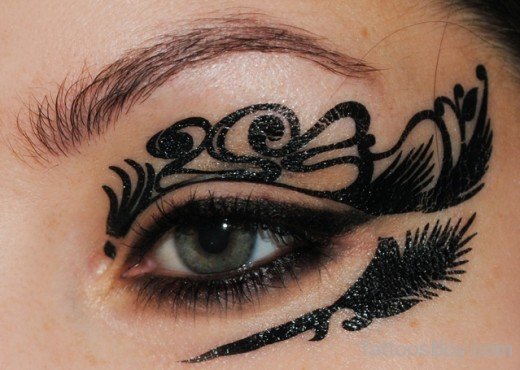 Tribal Tattoo On Eye