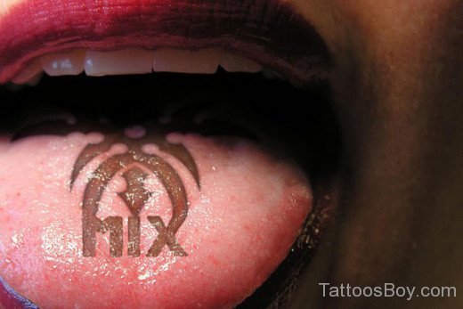 Tribal Tattoo On Tongue