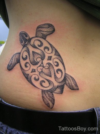 Turtle Tattoo On Stomach