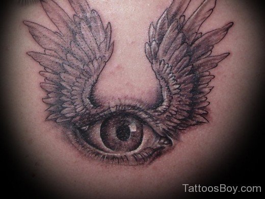 Wings And Eye Tattoo