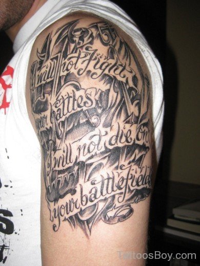Fantastic Word Tattoo On Shoulder