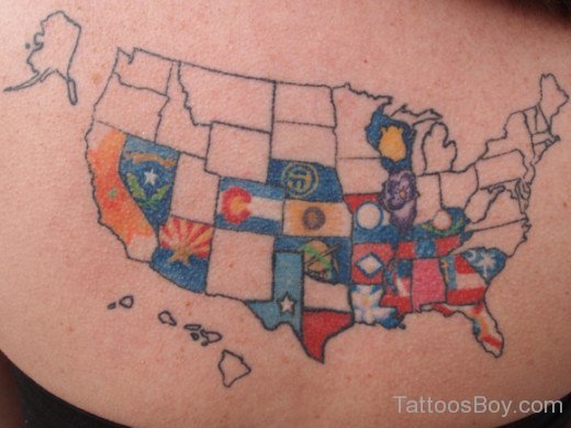 American Map Tattoo