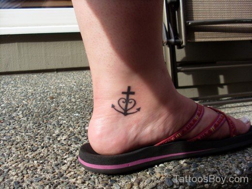 Anchor Tattoo On Foot