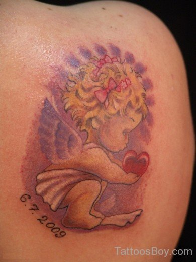 Angel Tattoo Design On Shoulder...