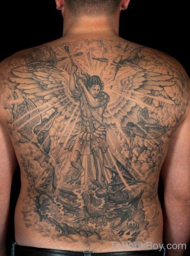 Angel Tattoo On Full Back