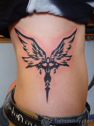 Angel Tattoo On Rib