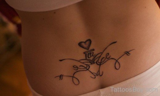 Heart Tattoo On Lower Back