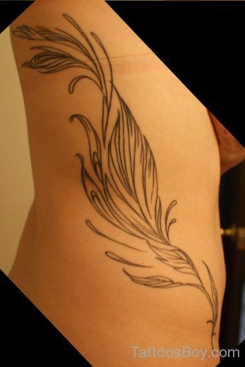 Leaf Tattoo On Rib 