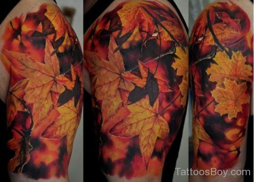 Autumn Leaves Tattoo On Arm