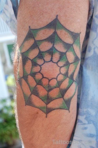  Spiderweb Tattoo On Elbow