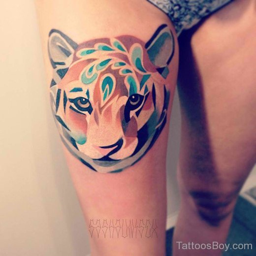 Jaguar Tattoo On Thigh 