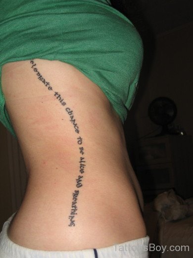 Word Tattoo Design On Rib 