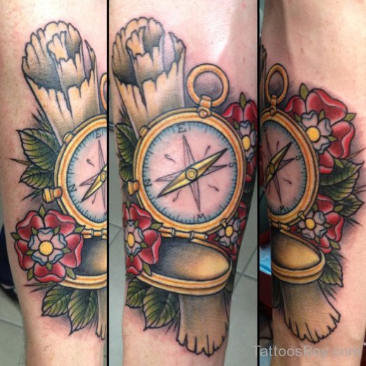 Awful Compass Tattoo Design