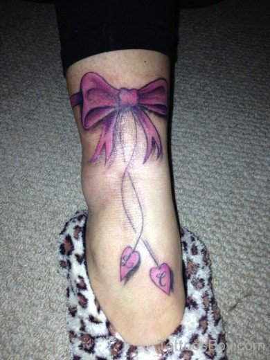 Bow Tattoo On Ankle
