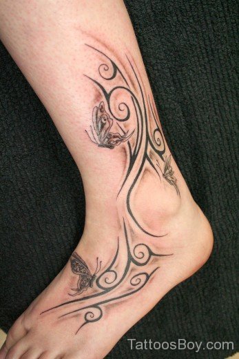 Butterfly Tattoo Design On Ankle