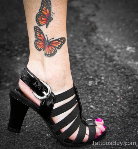 Butterfly Tattoo On Ankle