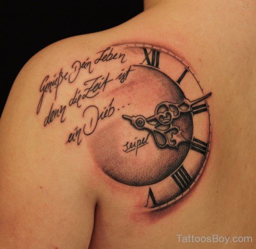 Clock Tattoo On Back